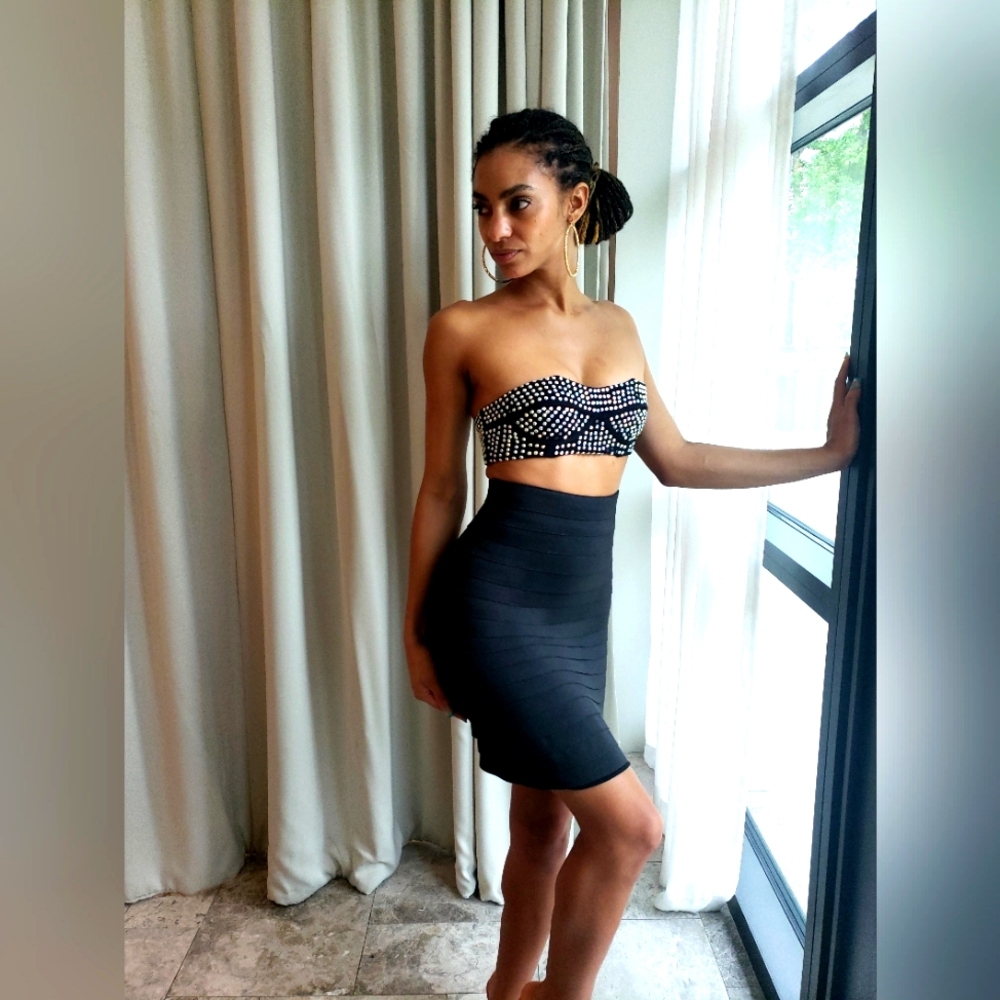 Beaded Crop Top Set